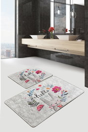 Mijölnir Juego de alfombras de baño Hello Spring Multicolor